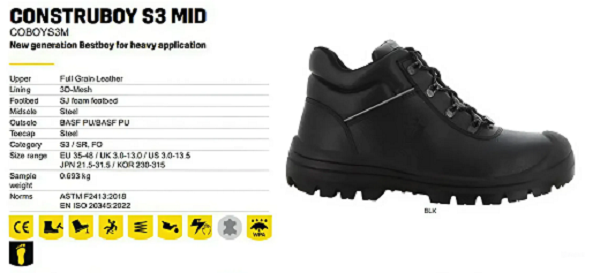 Giày Bảo Hộ Construboy S3 Mid Safety Jogger